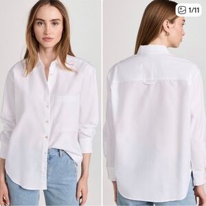 AYR The Deep End Button Front Shirt White Womens XL